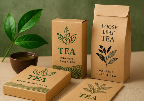 Hộp trà kraft - bao bì xanh